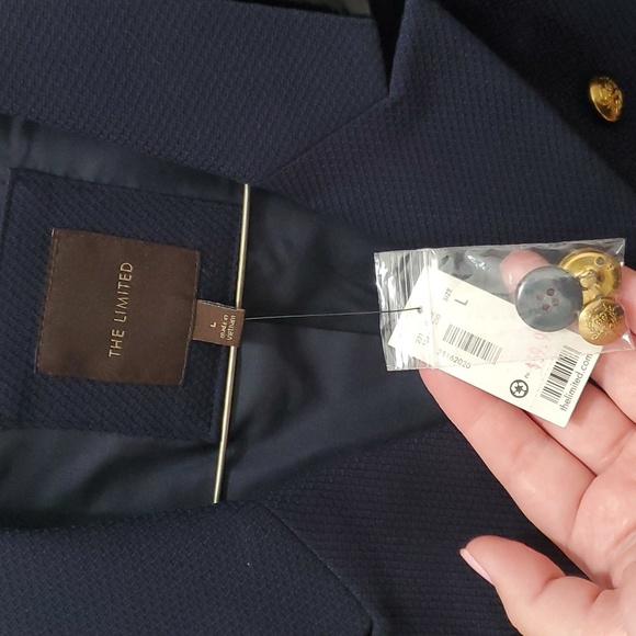 Navy Gold Buttoned Coat - Picture 5 of 11